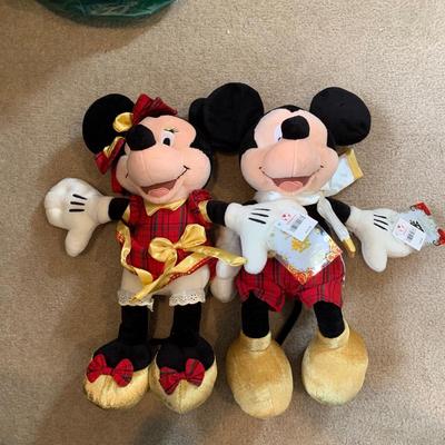 LOT 215 B: Disney Mickey & Minnie Mouse Stuffed Animal Collection w/ Tags