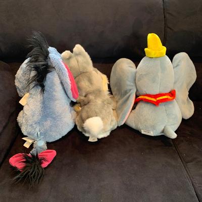 LOT 216 B: Disney Stuffed Animal Collection w Tags: Donald, Daisy, Dumbo, Eeyore, Thumper, & More