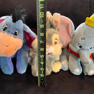 LOT 216 B: Disney Stuffed Animal Collection w Tags: Donald, Daisy, Dumbo, Eeyore, Thumper, & More