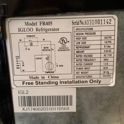 LOT 217 B: Igloo Mini Fridge Model #FR405