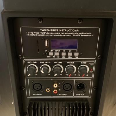 LOT 218 B: Edison Professional 15" Dual PA Bluetooth Speaker System Model #M-7500