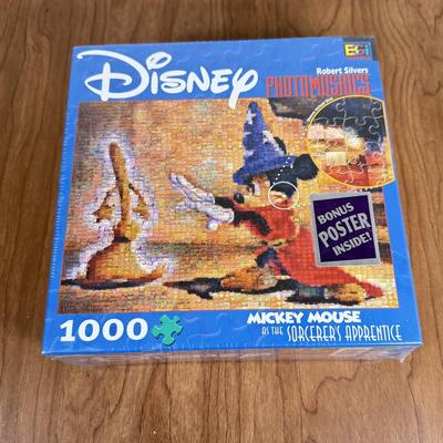 LOT 221B: Collection of Disney Games & Puzzles - Sealed Mickey Mouse Monopoly, Dominoes, Sealed Upper Deck Treasures Collectible...