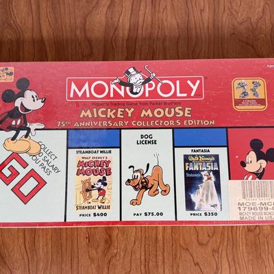 LOT 221B: Collection of Disney Games & Puzzles - Sealed Mickey Mouse Monopoly, Dominoes, Sealed Upper Deck Treasures Collectible...