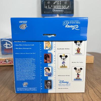 LOT 221B: Collection of Disney Games & Puzzles - Sealed Mickey Mouse Monopoly, Dominoes, Sealed Upper Deck Treasures Collectible...