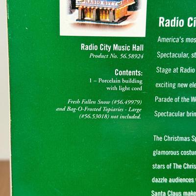 LOT 222B: Department 56 Christmas in the City Series Radio City Music Hall 56.58924 w/ Box
