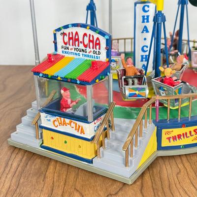 LOT 226B: Lemax Carnival Amusement Park Rides - Crazy Cars & Cha-Cha