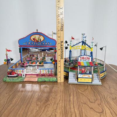 LOT 226B: Lemax Carnival Amusement Park Rides - Crazy Cars & Cha-Cha
