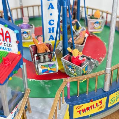 LOT 226B: Lemax Carnival Amusement Park Rides - Crazy Cars & Cha-Cha