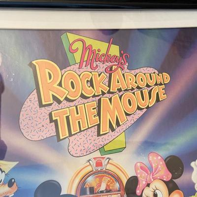 LOT 228A: Framed Disney Art - Mickey's Rock Around the Mouse & Mickey and Minnie Autographed Sketch Prints