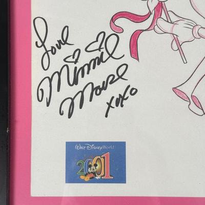 LOT 228A: Framed Disney Art - Mickey's Rock Around the Mouse & Mickey and Minnie Autographed Sketch Prints