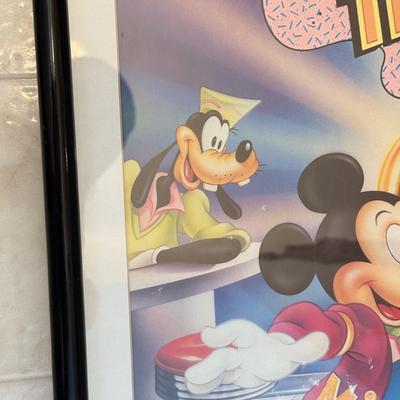 LOT 228A: Framed Disney Art - Mickey's Rock Around the Mouse & Mickey and Minnie Autographed Sketch Prints