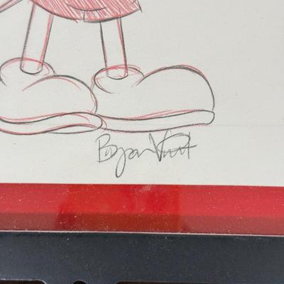 LOT 228A: Framed Disney Art - Mickey's Rock Around the Mouse & Mickey and Minnie Autographed Sketch Prints