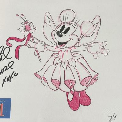 LOT 228A: Framed Disney Art - Mickey's Rock Around the Mouse & Mickey and Minnie Autographed Sketch Prints