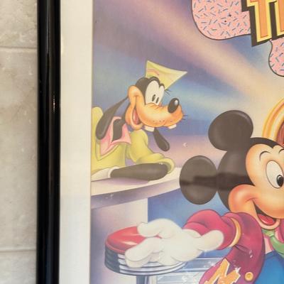 LOT 228A: Framed Disney Art - Mickey's Rock Around the Mouse & Mickey and Minnie Autographed Sketch Prints