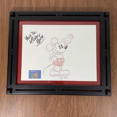 LOT 228A: Framed Disney Art - Mickey's Rock Around the Mouse & Mickey and Minnie Autographed Sketch Prints