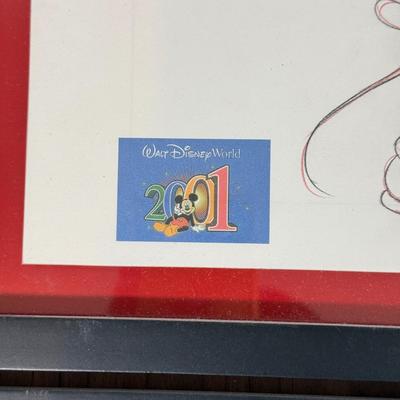 LOT 228A: Framed Disney Art - Mickey's Rock Around the Mouse & Mickey and Minnie Autographed Sketch Prints