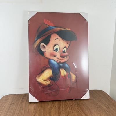 LOT 229B: Disney Home Decor - David Doss Wish You Were Here Beach Print, Minnie Princess Lamp & Canvas Prints