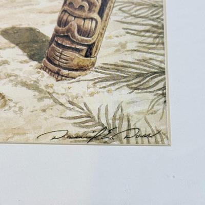 LOT 229B: Disney Home Decor - David Doss Wish You Were Here Beach Print, Minnie Princess Lamp & Canvas Prints