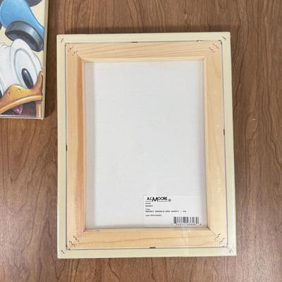 LOT 229B: Disney Home Decor - David Doss Wish You Were Here Beach Print, Minnie Princess Lamp & Canvas Prints