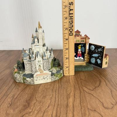 LOT 231B: Fraser Creations Disney Collection Cinderella Castle & Tower of Terror w/ Mickey & Goofy
