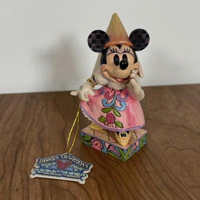 LOT 232B: Disney Parks Minnie & Daisy Shopping Bobblehead Figure, Jim Shore Disney Traditions Minnie Mini Figurine NIP &...