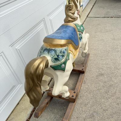 LOT 236B: Majestic Prancer Citrus Rocker Carousel Horse
