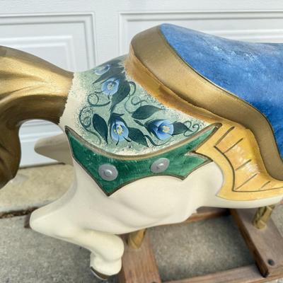 LOT 236B: Majestic Prancer Citrus Rocker Carousel Horse