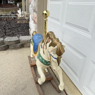 LOT 236B: Majestic Prancer Citrus Rocker Carousel Horse
