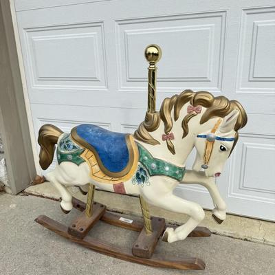 LOT 236B: Majestic Prancer Citrus Rocker Carousel Horse