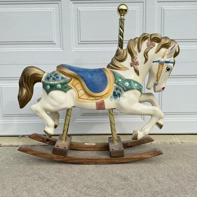 LOT 236B: Majestic Prancer Citrus Rocker Carousel Horse