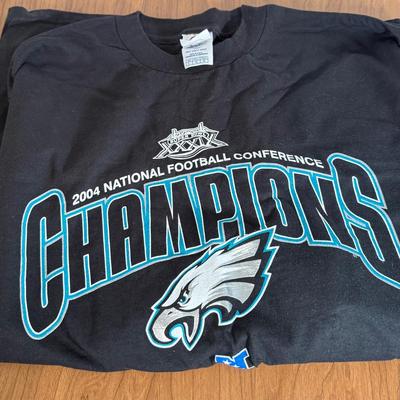 LOT 238A: Philadelphia Eagles Clothing, Hats & Footballs incl. 2004 NFC Champions Merch