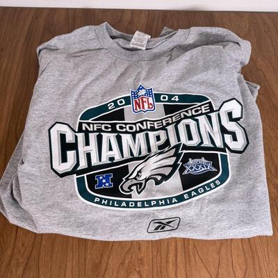 LOT 238A: Philadelphia Eagles Clothing, Hats & Footballs incl. 2004 NFC Champions Merch