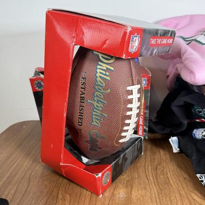 LOT 238A: Philadelphia Eagles Clothing, Hats & Footballs incl. 2004 NFC Champions Merch