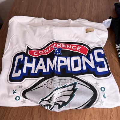 LOT 238A: Philadelphia Eagles Clothing, Hats & Footballs incl. 2004 NFC Champions Merch