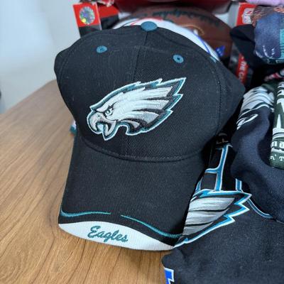 LOT 238A: Philadelphia Eagles Clothing, Hats & Footballs incl. 2004 NFC Champions Merch