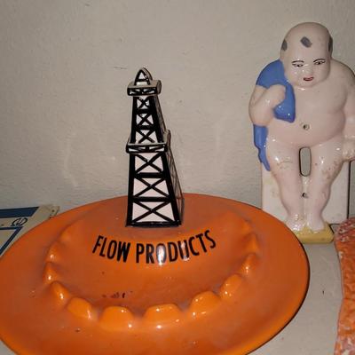 Vintage ashtrays, cannisters, ceramic switchplate