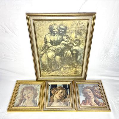 Set of 4 Religious Pictures - Including The Virgin and Child with Saint Anne Print
