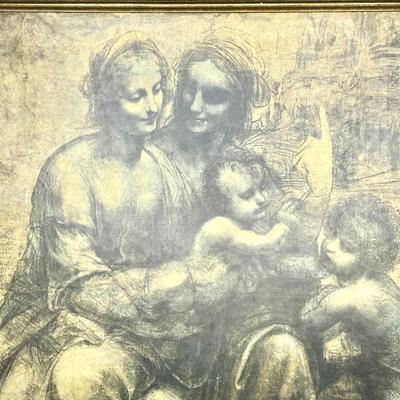Set of 4 Religious Pictures - Including The Virgin and Child with Saint Anne Print
