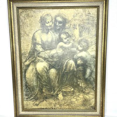 Set of 4 Religious Pictures - Including The Virgin and Child with Saint Anne Print