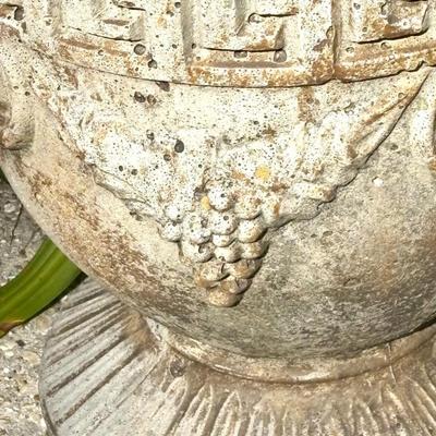 Set of 4 Large Flower Pots - One Cement Urn and Three Composite