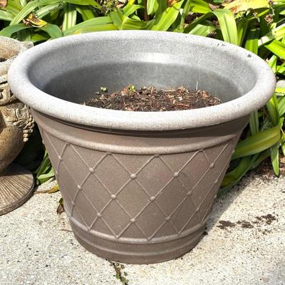 Set of 4 Large Flower Pots - One Cement Urn and Three Composite