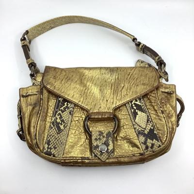 401 MIU MIU Gold Leather Shoulder Bag