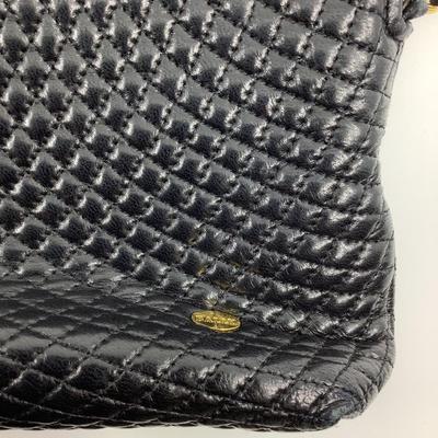 406 BALLY Black Leather Gold Metal Detail Shoulder Bag