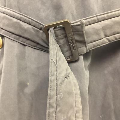 411 Vintage BURBERRY Green Khaki Trench Coat Size L42