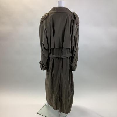 411 Vintage BURBERRY Green Khaki Trench Coat Size L42