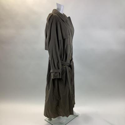 411 Vintage BURBERRY Green Khaki Trench Coat Size L42