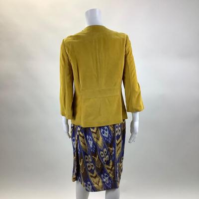 413 TORY BURCH 2pc. Yellow Leather Top & Skirt Size 8