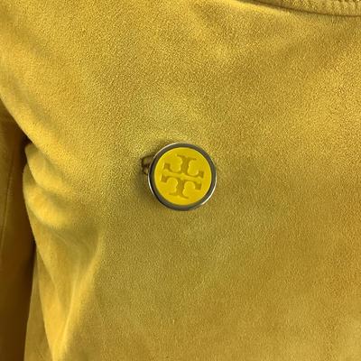 413 TORY BURCH 2pc. Yellow Leather Top & Skirt Size 8