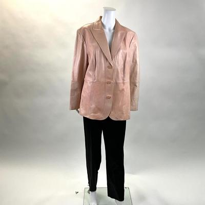 416 LAFAYETTE 148 Pink Leather Jacket with New Pants