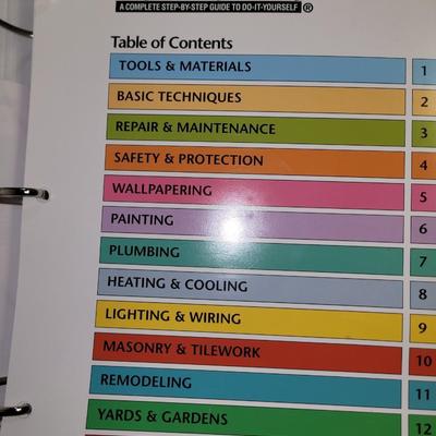 Big book on home repairs and bronco trash can